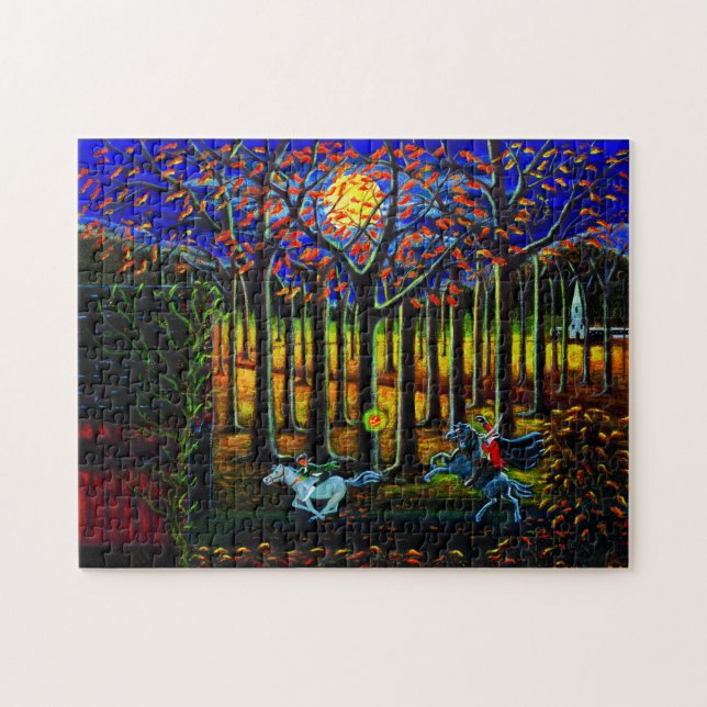 Puzzle Halloween, sans tête, cavalier, somnolent, (Horizontal)