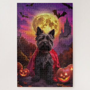 Puzzle Halloween Scottish Terrier Vampire Citrouilles Épo