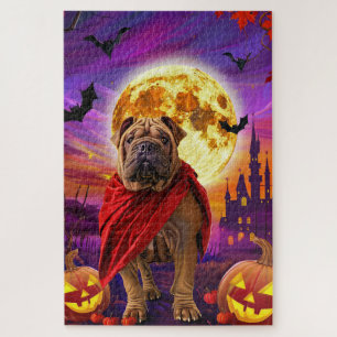 Puzzle Halloween Shar Pei Vampire Citrouilles effroi