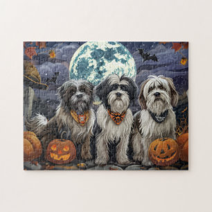 Puzzle Halloween Tibétain Terrier Éffrayant