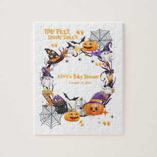 Puzzle Halloween Tiny Feet, Baby shower sucré Éffrayant