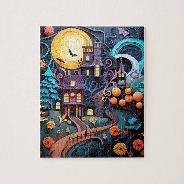 Puzzle Halloween Trics Ou Maisons De Soins (Vertical)
