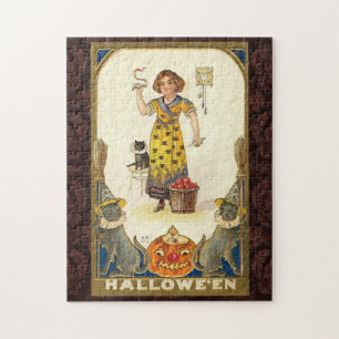 Puzzle Halloween vintage Se préparer pour la fête