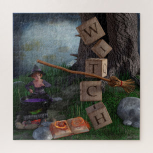 Puzzle Halloween Witch