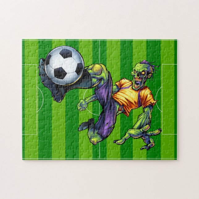 Puzzle Halloween Zombie Soccer Forward Joueur Sport (Horizontal)