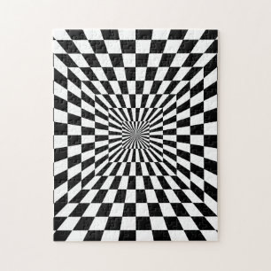 Puzzle Hallway noir blanc À damiers Illusion optique