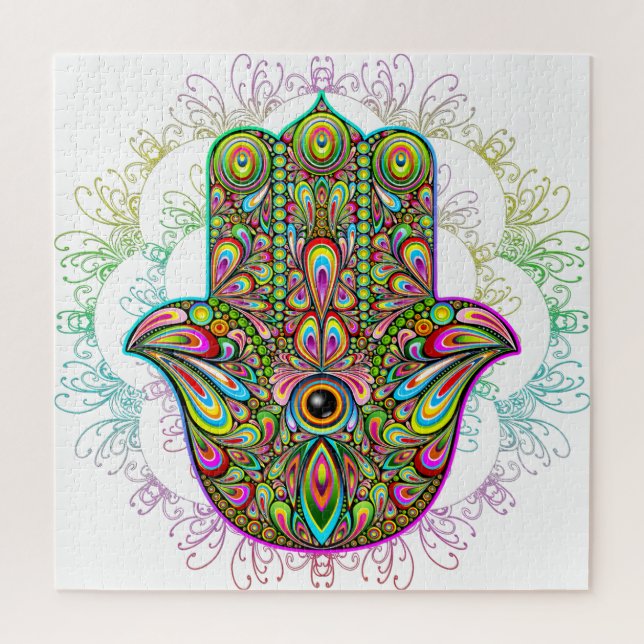 Puzzle Hamsa Fatma Main Psychedelic Art (Vertical)