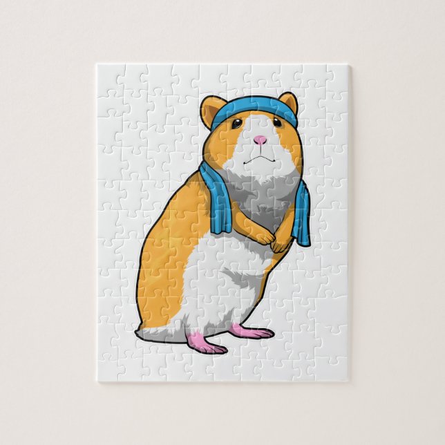 Puzzle Hamster à Fitness avec serviette (Vertical)