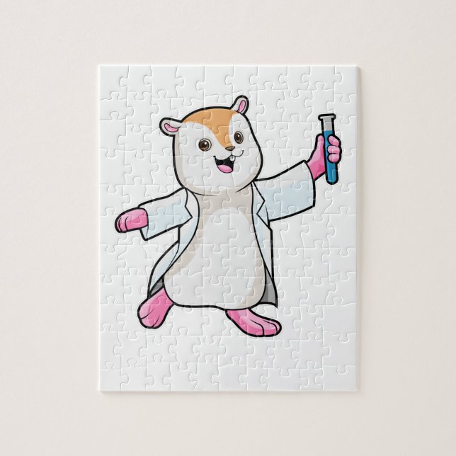 Puzzle Hamster en tant que scientifique avec tube d'essai (Vertical)