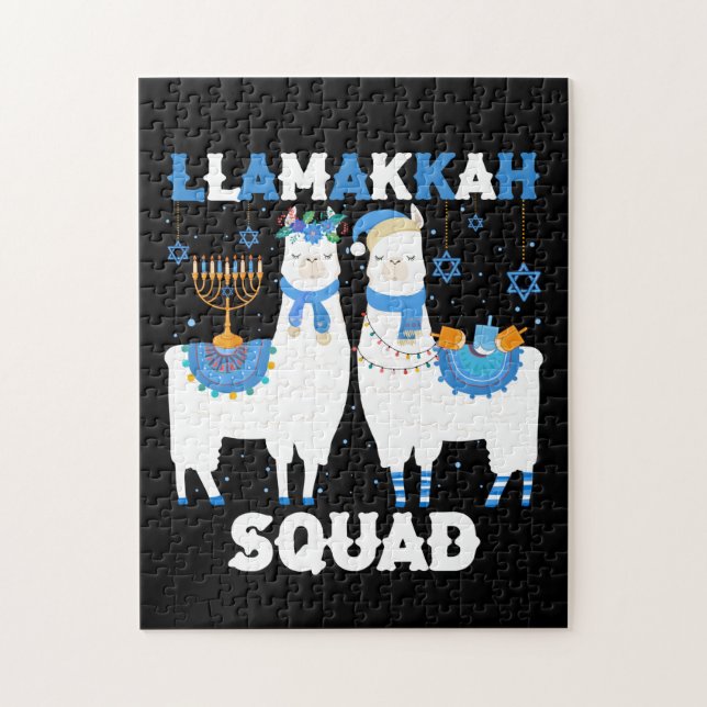 Puzzle Hanoukka Llama Christmas Joyeux Llamakah Squad mig (Vertical)