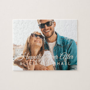 Puzzle Happily ever after couple photo and custom text