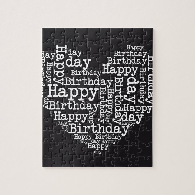 Puzzle Happy birthday design (Vertical)