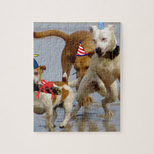 Puzzle happy birthday dogs