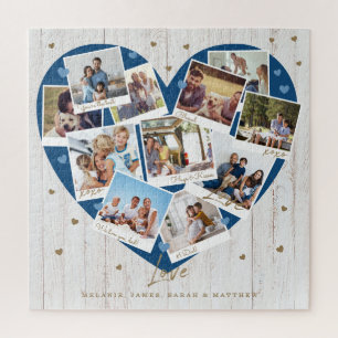 Puzzle Happy Fête des pères Love Heart Shape Photo Collag