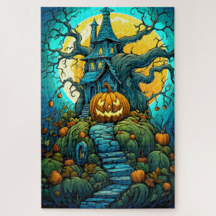 Puzzle Happy Halloween Lune Haunted House