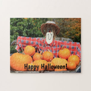 Puzzle Happy Halloween Scarecrow et Citrouille amusement 