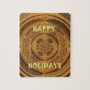 Puzzle Happy Holidays Circle Art Print/Design