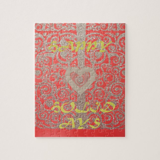 Puzzle Happy Holidays Parties scintillant rouge design co (Vertical)