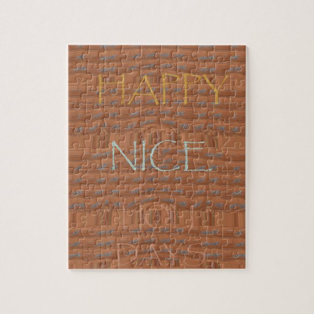 Puzzle Happy Holidays Zebra Art Print (Vertical)