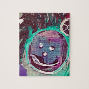 Puzzle Happy Mixed Media Collage