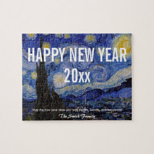 Puzzle Happy New Year with Van Gogh's Starry Night