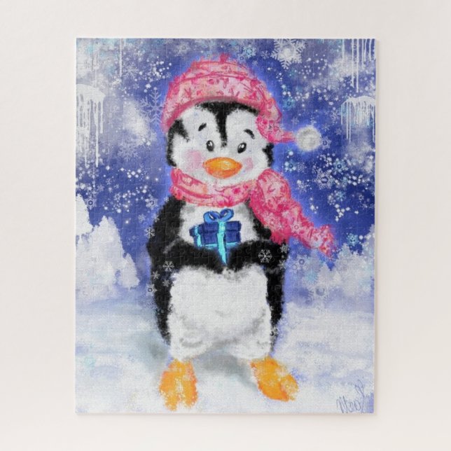 Puzzle Happy Penguin - Noël - (Vertical)