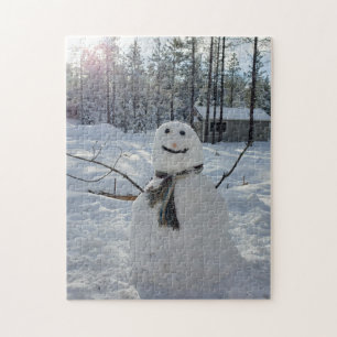 Puzzle Happy Snowman photos d'hiver originales