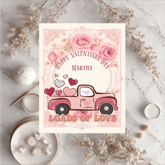 Puzzle Happy Valentines Day Truck Loads of Love Heart Kid