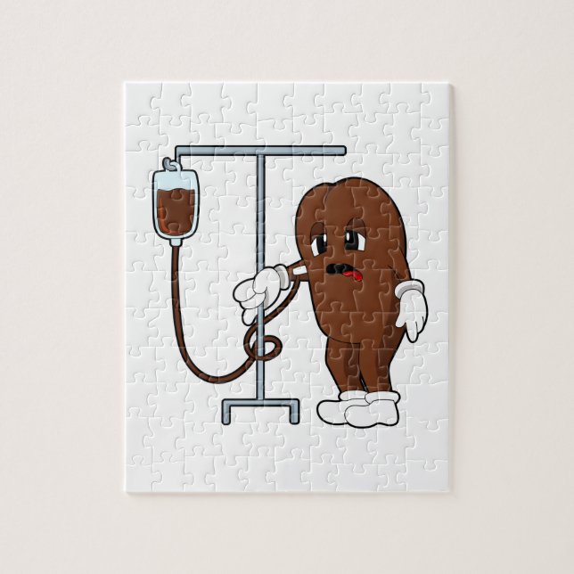 Puzzle Haricot de café avec pot de café (Vertical)