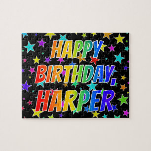 Puzzle "HARPER" Prénom, "HEUREUX ANNIVERSAIRE"