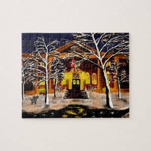 Puzzle Harvard dans la neige