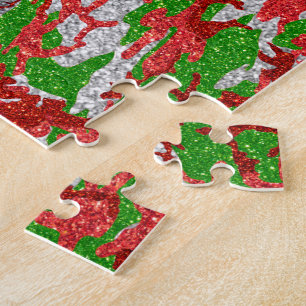 Puzzle Haus De Camo Motif Silver Xmas