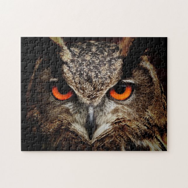 Puzzle Hauteur de la chouette avec yeux orange (Horizontal)