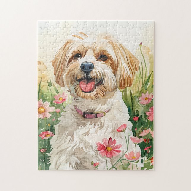 Puzzle Havanais - Watercolor Chien Jigsaw (Vertical)