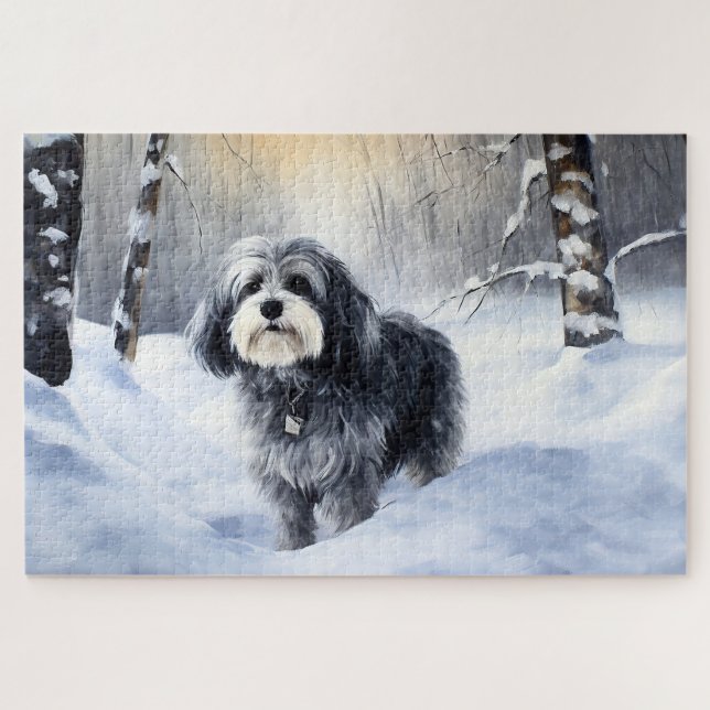 Puzzle Havanese Let It Snow Christmas (Horizontal)