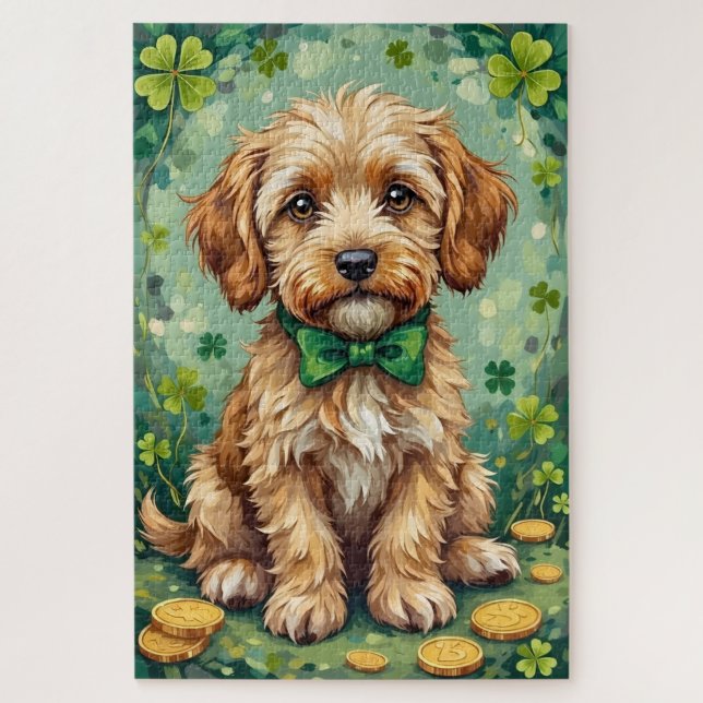 Puzzle Havanese St Patrick’s Day Cute Lucky Dog (Vertical)