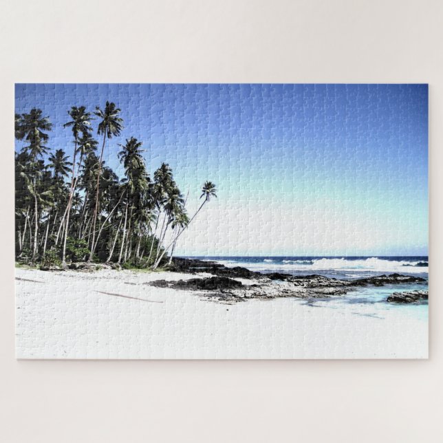 Puzzle Hawaii Island Travel Beach Palm Trees Pittoresque (Horizontal)