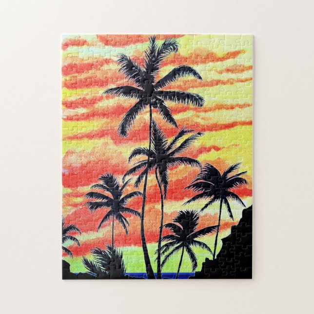 Puzzle Hawaiian Sunset Coco Palms  (Vertical)