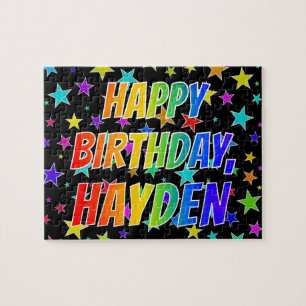 Puzzle "HAYDEN" Prénom, Amusant "HEUREUX ANNIVERSAIRE"