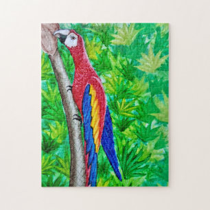 Puzzle Hé, il y a une Macaw écarlate dans cet arbre !