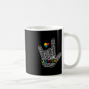 Puzzle Heart ASL Love Sign Language hand Autism Aw Coffee Mug