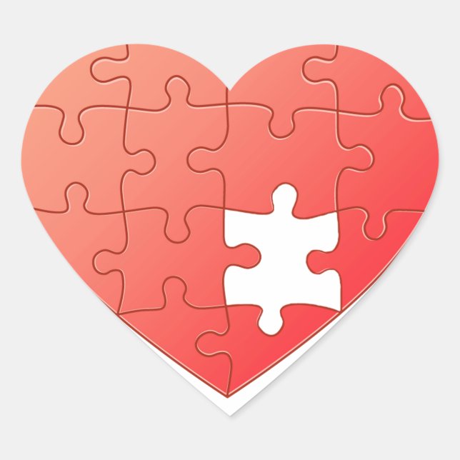 Puzzle Heart Heart Sticker (Front)