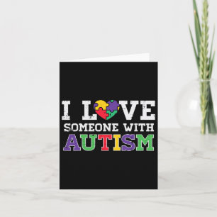 Puzzle Heart I Love Someone With Autism Awareness  Card