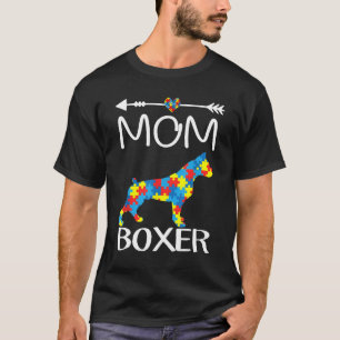 Puzzle Heart Mom Boxer Autism Awareness T-Shirts