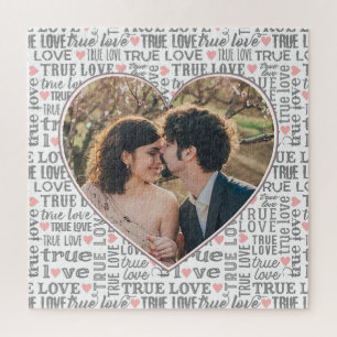 Puzzle Heart Shaped Photo True Love Valentines or Wedding