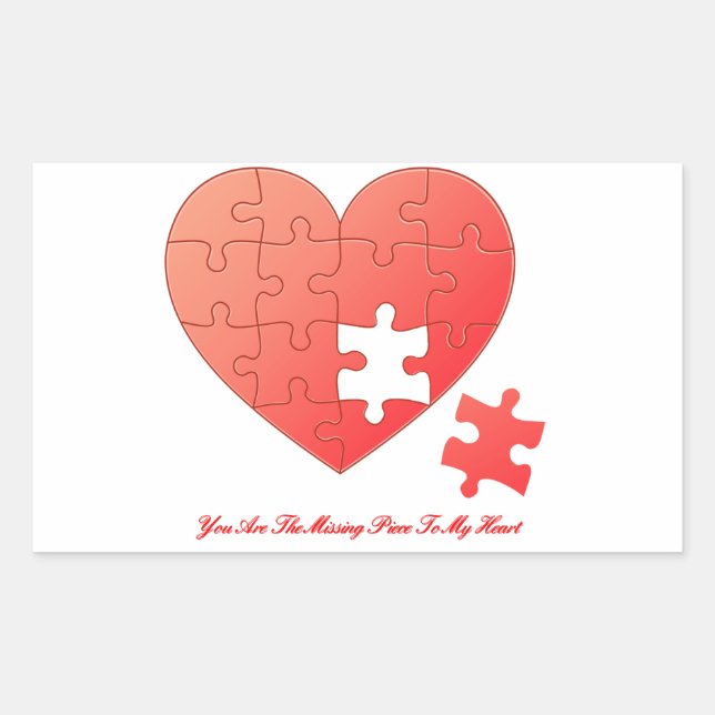 Puzzle Heart with Missing Piece Sticker (Front)