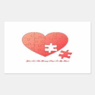 Puzzle Heart with Piece and Quote Sticker