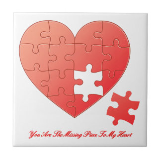 Puzzle Heart with Piece and Quote Tile