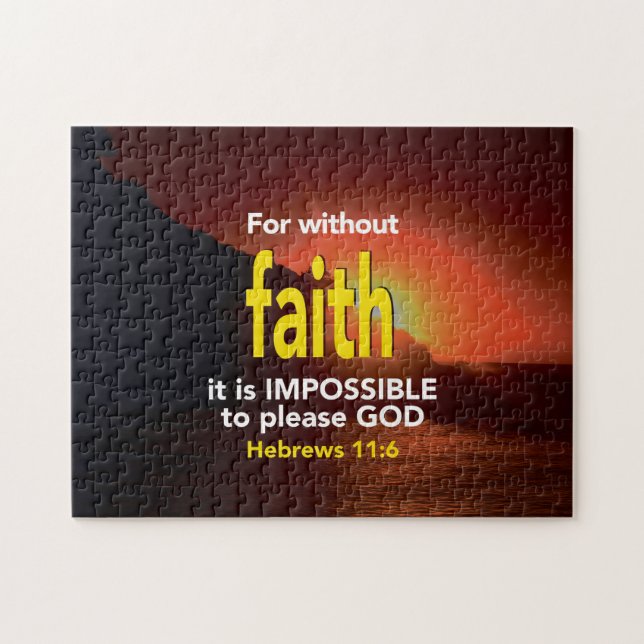 Puzzle HÉBREWS 11:6 Sans foi chrétienne (Horizontal)
