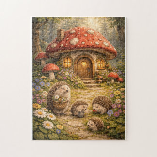 Puzzle Hedgehog Mushroom Home